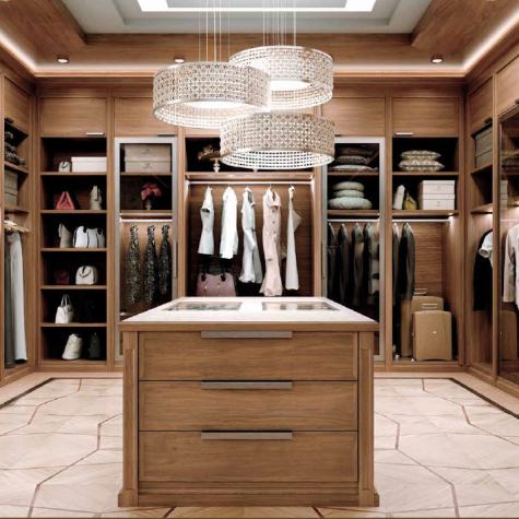 Customized wooden modern style Walk-in wardrobe