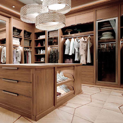 Customized wooden modern style Walk-in wardrobe