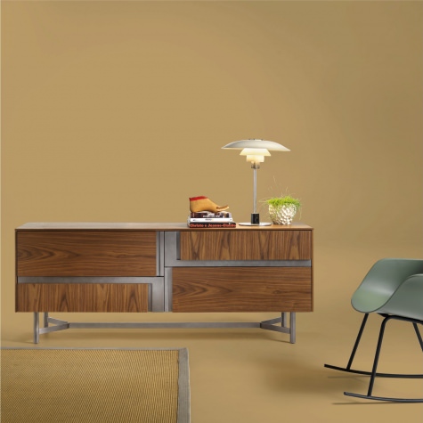 Credenza CLIK con cestoni e ante intarsiate