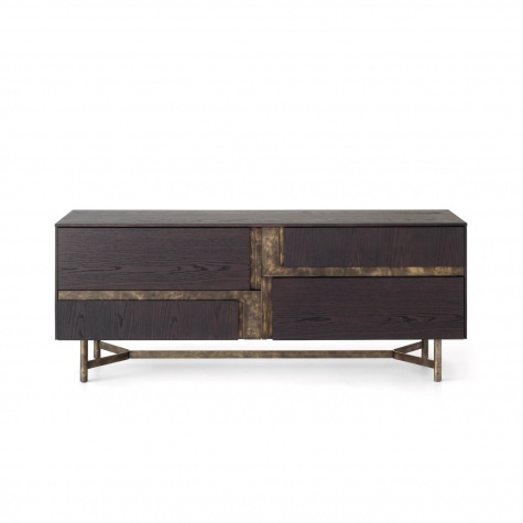Credenza CLIK con cestoni e ante intarsiate