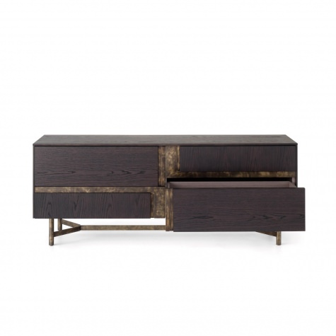 Credenza CLIK con cestoni e ante intarsiate