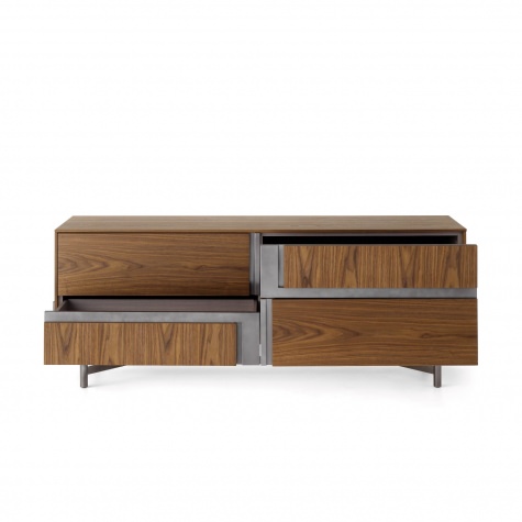 Credenza CLIK con cestoni e ante intarsiate