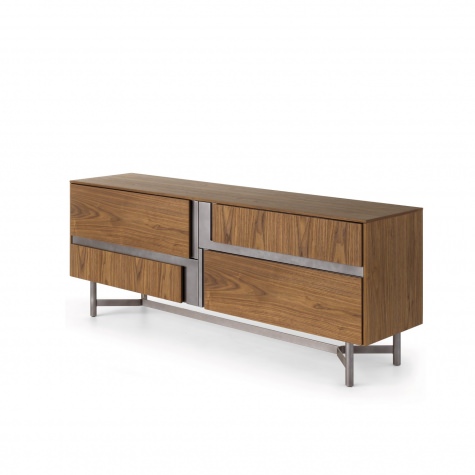 Credenza CLIK con cestoni e ante intarsiate