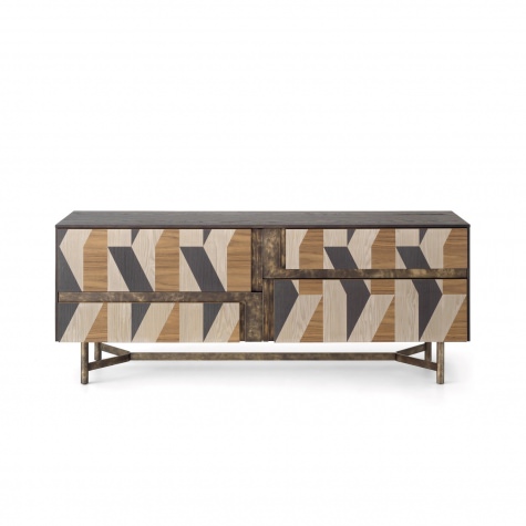 Credenza CLIK con cestoni e ante intarsiate Credenza CLIK con cestoni e ante intarsiate