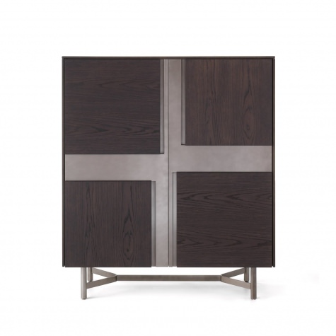 Credenza alta CLIK a due ante con intarsio