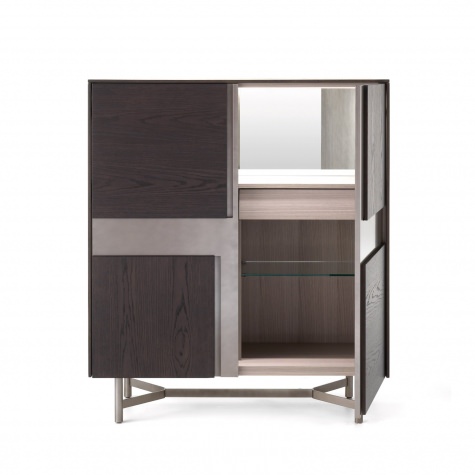 Credenza alta CLIK a due ante con intarsio