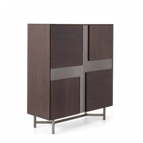 Credenza alta CLIK a due ante con intarsio