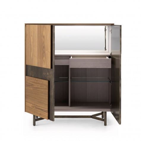 Credenza alta CLIK a due ante con intarsio