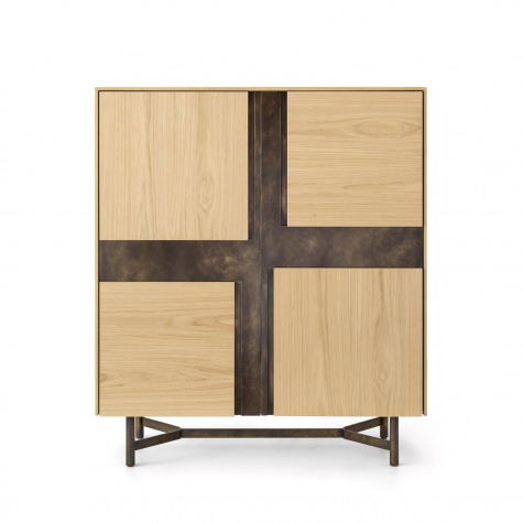 Credenza alta CLIK a due ante con intarsio