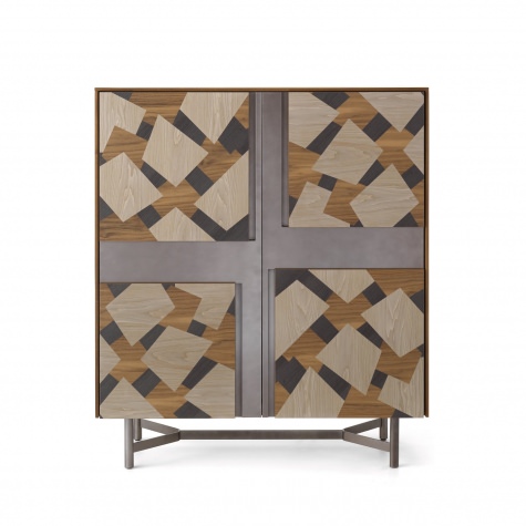 Credenza alta CLIK a due ante con intarsio