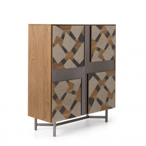 Credenza alta CLIK a due ante con intarsio