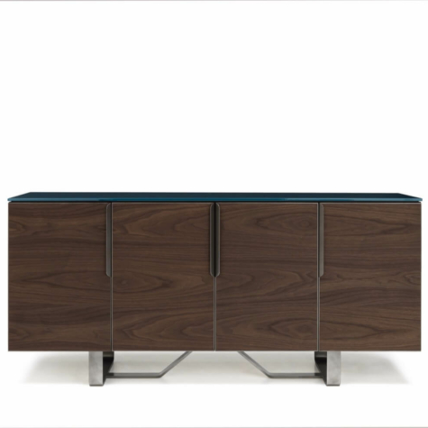 Sideboard with 4 doors and top in American Walnut wood