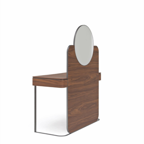 Scrittoio/toilette con specchio, in legno di Noce americano