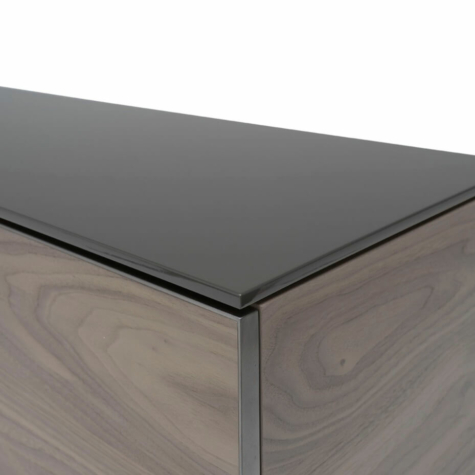 Credenza porta TV 2 ante con cassetti centrali e top in legno di Noce americano