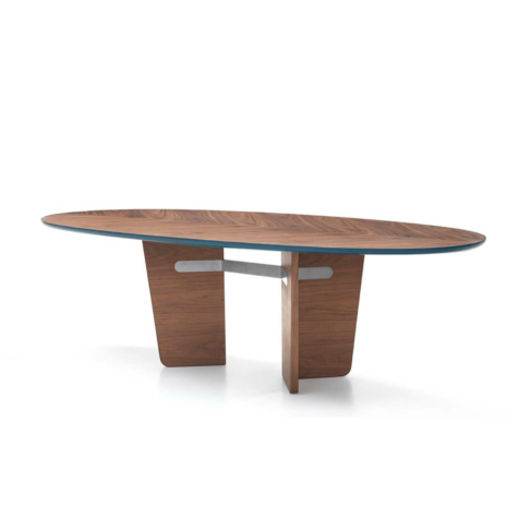 Oval table and legs in American Walnut wood