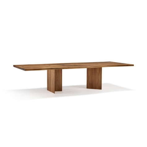 Vero Compact Table with Boomerang wood and metal leg