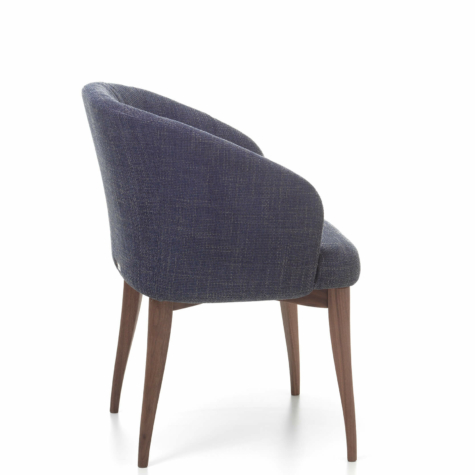 Upholstered armchair in solid wood