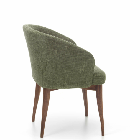 Upholstered armchair in solid wood