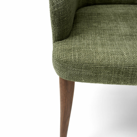 Upholstered armchair in solid wood