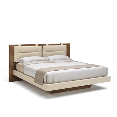 \"Dynamic\" modular bed in walnut