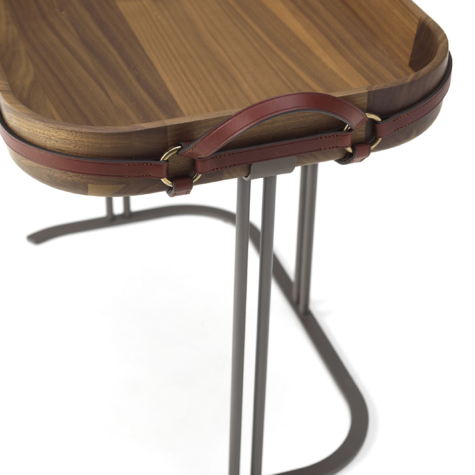 Прямоугольный столик с металлическим основанием и съемным подносом La Selleria 