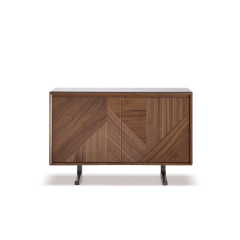 Credenza con 2 ante battenti 3D e top in legno laccato