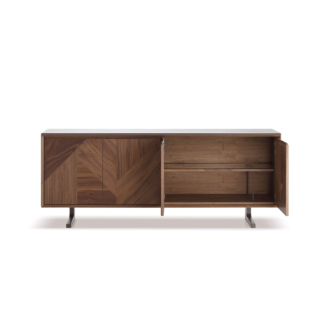 Credenza con 4 ante battenti 3D e top in legno laccato