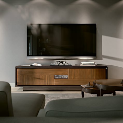 Credenza porta TV in rovere con vano segreto