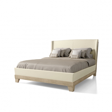 Letto in legno imbottito in stile contemporaneo