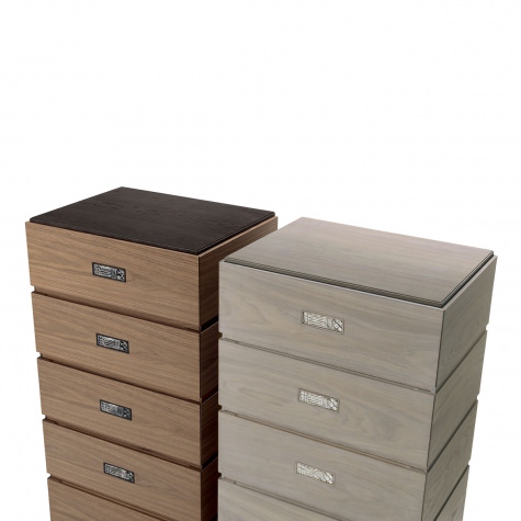 Tall chest of drawers in walnut or oak