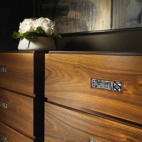Tall chest of drawers in walnut or oak
