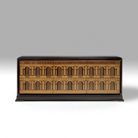 Credenza in legno intarsiato a mano Basilica Palladiana