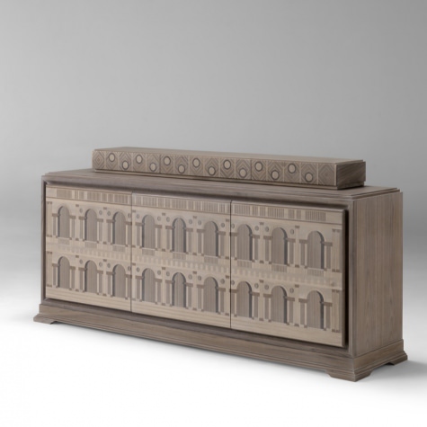 Credenza in legno intarsiato a mano Basilica Palladiana