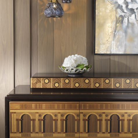 Credenza in legno intarsiato a mano Basilica Palladiana