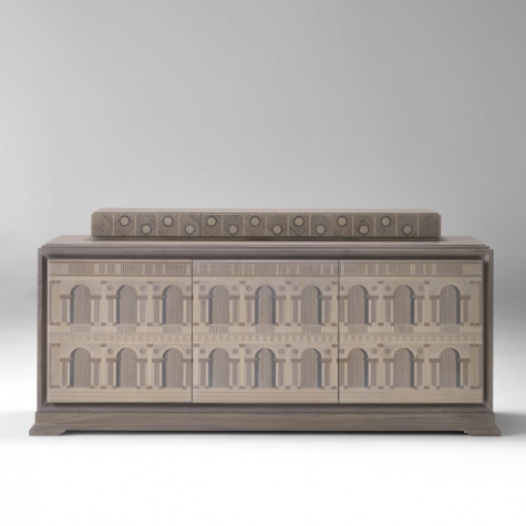 Credenza in legno intarsiato a mano Basilica Palladiana