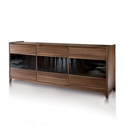 Credenza in noce o rovere massello a 2 o 3 ante