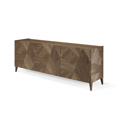 Credenza in noce massello con intarsio