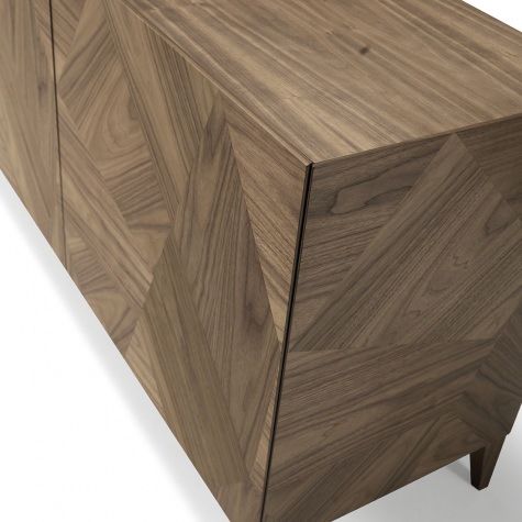 Sideboard in solid walnut with inlay