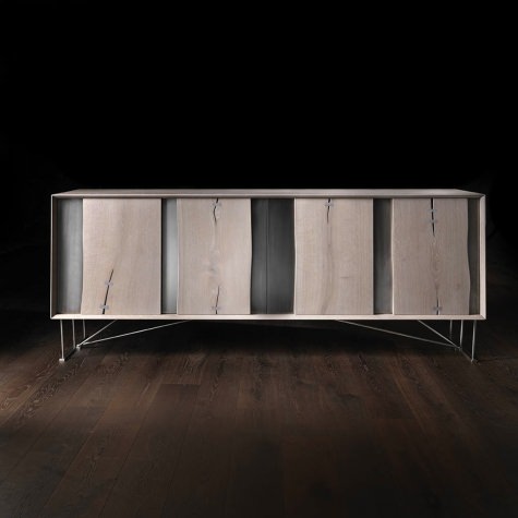 Sideboard in solid walnut or oak with Light base Sideboard in solid walnut or oak with Light base
